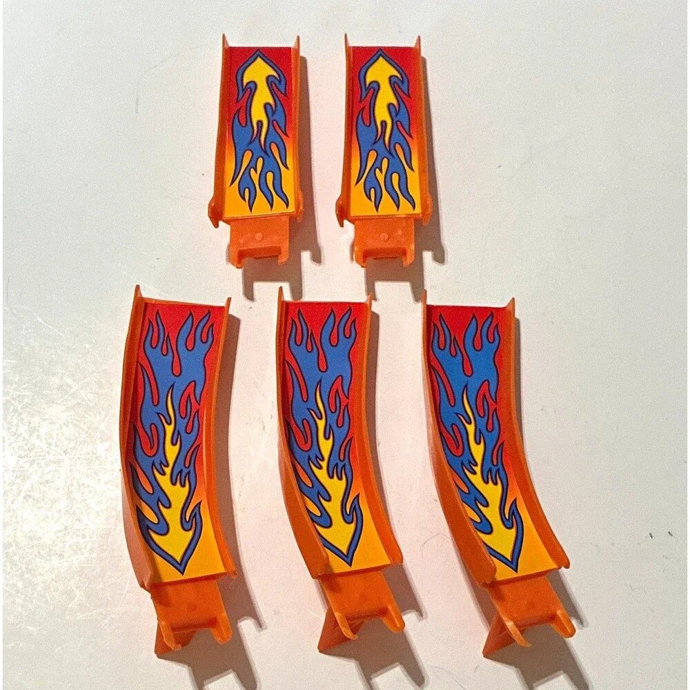 Hot Wheels Trick Tracks Orange Curved Track Replacement Parts Lot of 5 Mattel